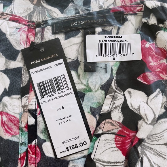 BCBGMaxAzria Surplice Floral Romper - Picture 6 of 8